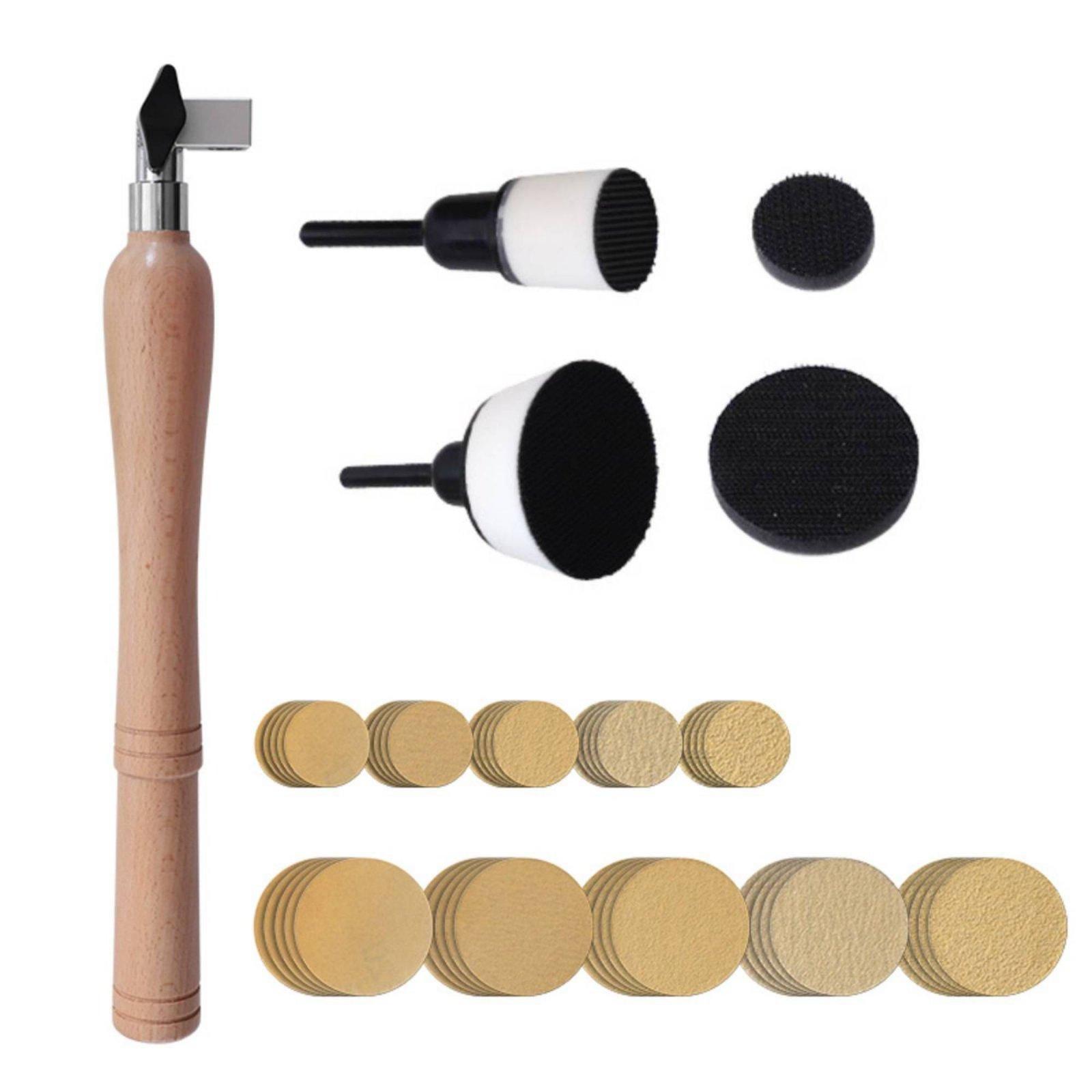 Woodworking Kits - ชุดเครื่องมือขัดกระดาษทรายแบบมือถือสำหรับงานไม้ ชุดเครื่องขัดชามไม้ เครื่องมือขัดเงาสำหรับงานช่างไม้
