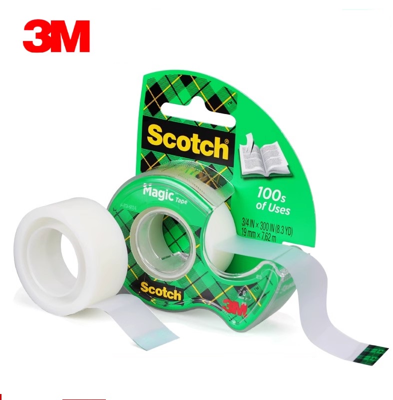 Woodworking School - เทปเมจิก 3M พร้อมที่จ่ายเทป, เทปใส 3M Scotch,