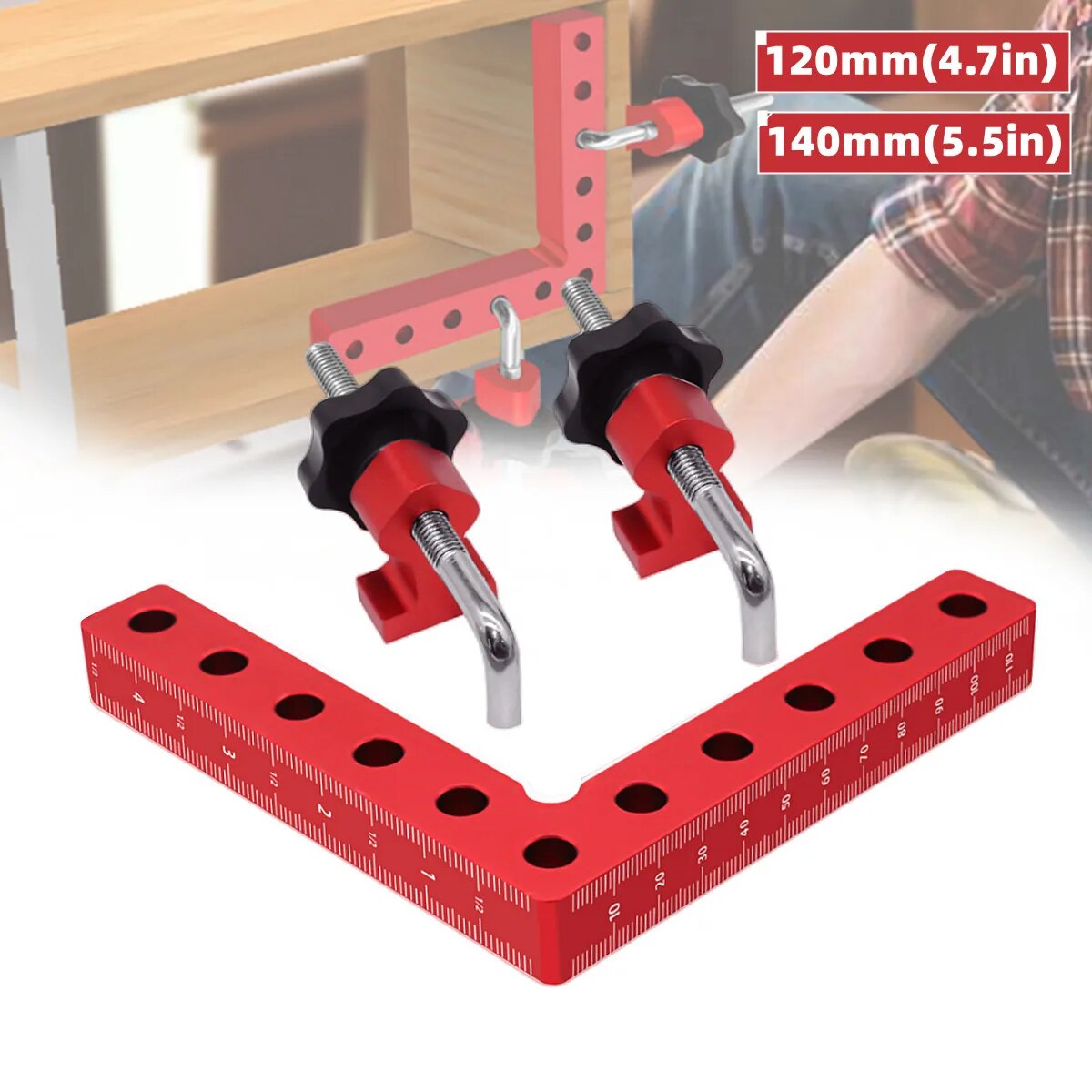 Woodworking Right Angle Clamp - ชุดเครื่องมือจับยึดมุมฉาก 90 องศา ทำจากอลูมิเนียมอัลลอยด์ สำหรับงานไม้