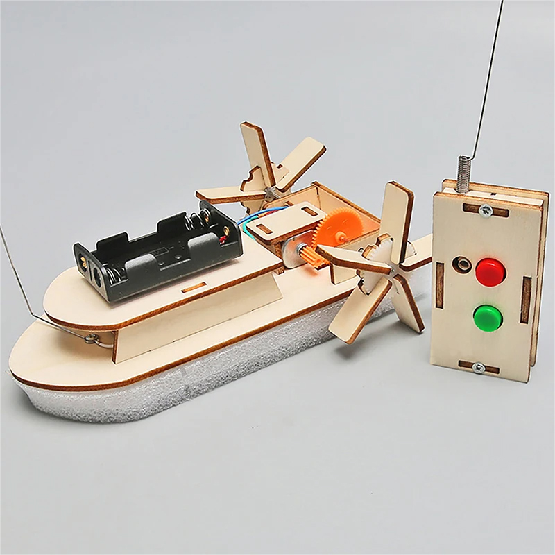 Woodworking Kits For Kids - DIY เรือของเล่นวิทยาศาสตร์เด็ก STEM ไฟฟ้าการสอนการศึกษาชุด 3D ประกอบเรือไม้ของเล่นการทดลองทางวิทยาศาสตร์ชุด