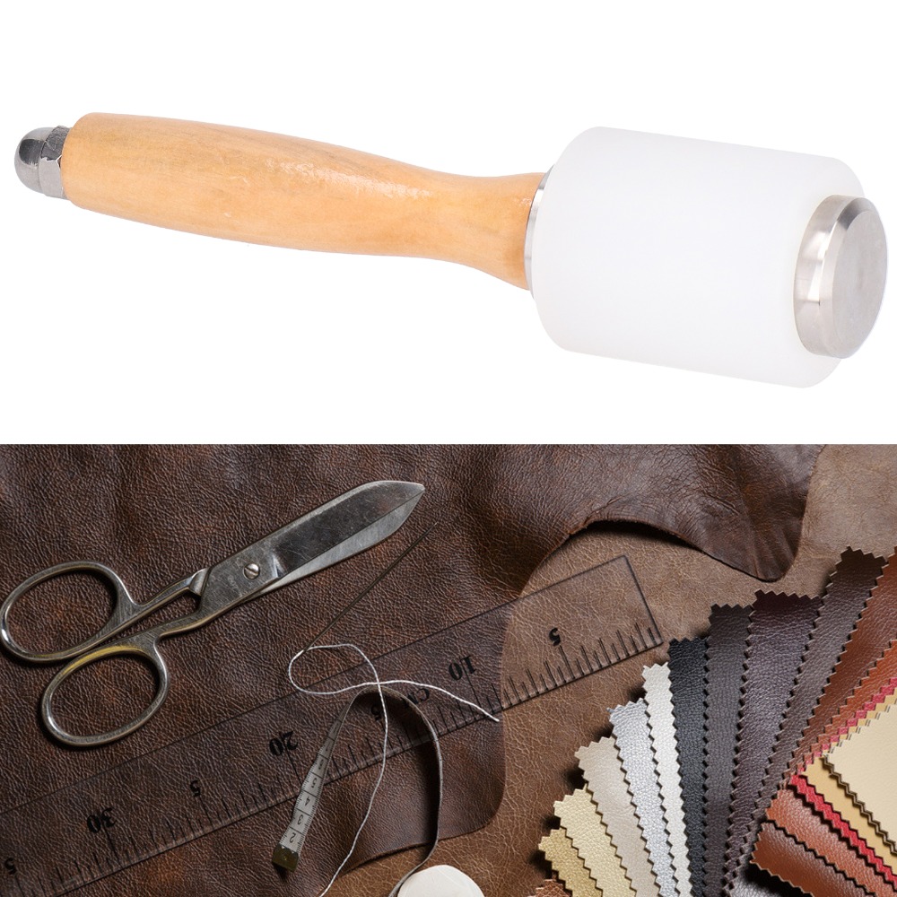 Wooden Mallet Carving - ค้อนแกะสลักหนังหลายวัสดุ สีต่างๆ ความยาว 21 ซม. ด้ามไม้