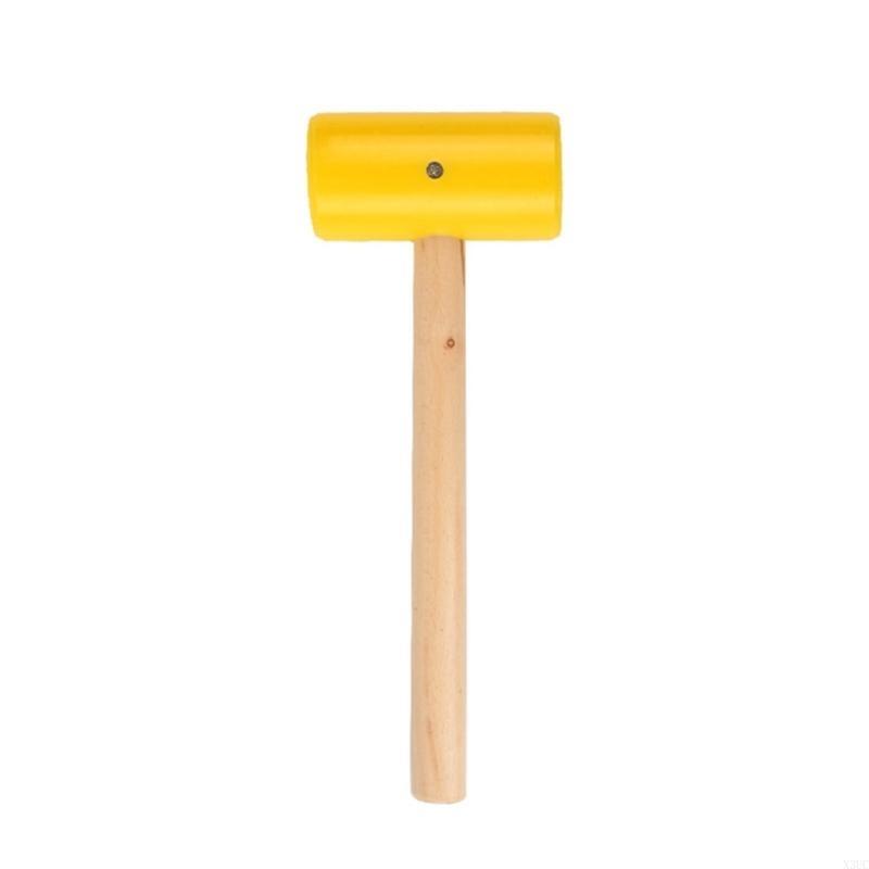 Wooden Mallet Carving - งานฝีมือหนัง DIY Mallet มือจับยาวเย็บหนัง Cowhides เครื่องมือการแกะสลักหนังค้อนหนังคลังสินค้า