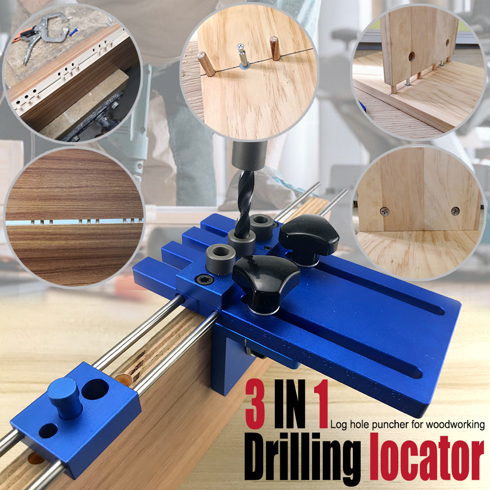 Furniture And Woodworking - เครื่องเจาะรู 3-in-1, เครื่องมือระบุตำแหน่งชิ้นส่วนไม้ฝัง, เครื่องเจาะรูเดือยไม้ทรงกลม, เครื่องเจาะรูสำหรับงานไม้และเฟอร์นิเจอร์ไม้