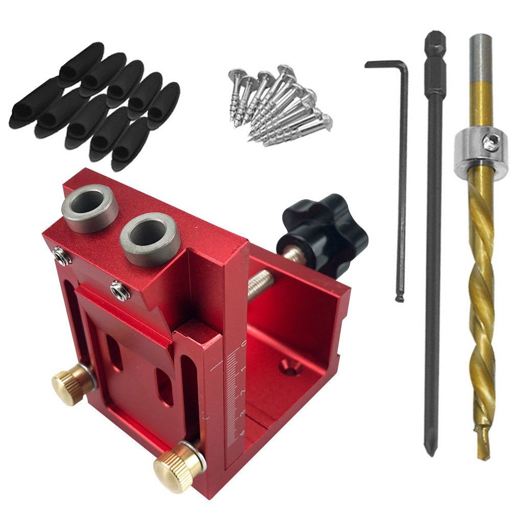 Woodworking Kits - ชุดจิ๊กเจาะรูแบบพกพา 1 ชุด มุม 15 องศา