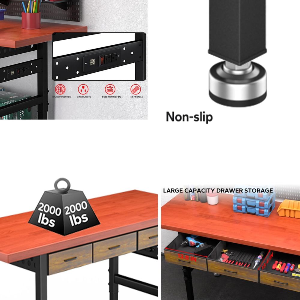 โต๊ะทำงานปรับระดับความสูงได้ 6 - Workbench Woodworking บทวิจารณ์และราคา