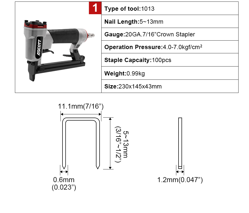 ปืนยิงตะปูลมอัตโนมัติ 20GA 5-1 - Woodworking Nail Gun บทวิจารณ์และราคา