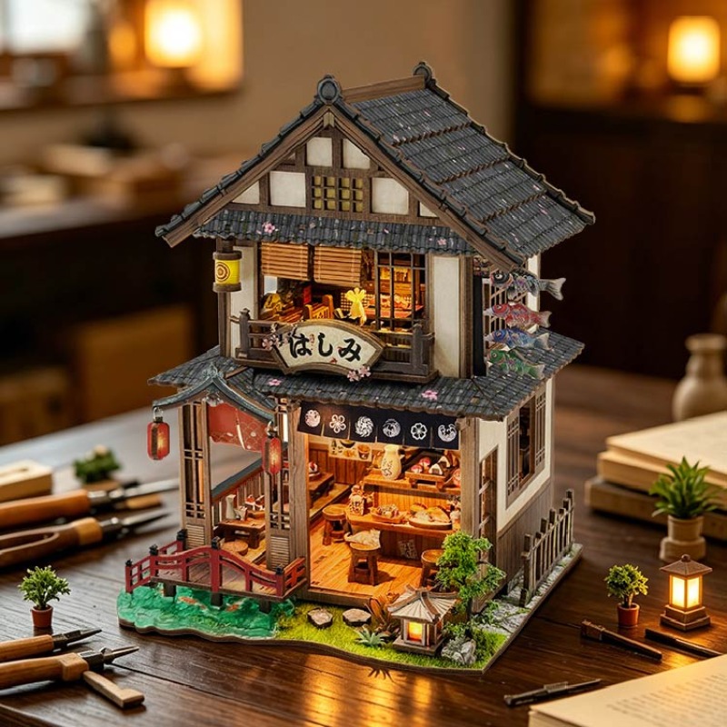 ชุดโมเดลบ้านไม้ริมสะพาน DIY พร - Woodworking Kits For Kids บทวิจารณ์และราคา