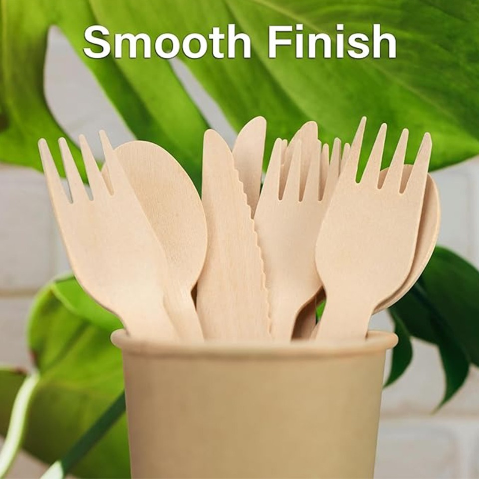 ชุดช้อนส้อมไม้แบบใช้แล้วทิ้ง 5 - Woodworking School บทวิจารณ์และราคา